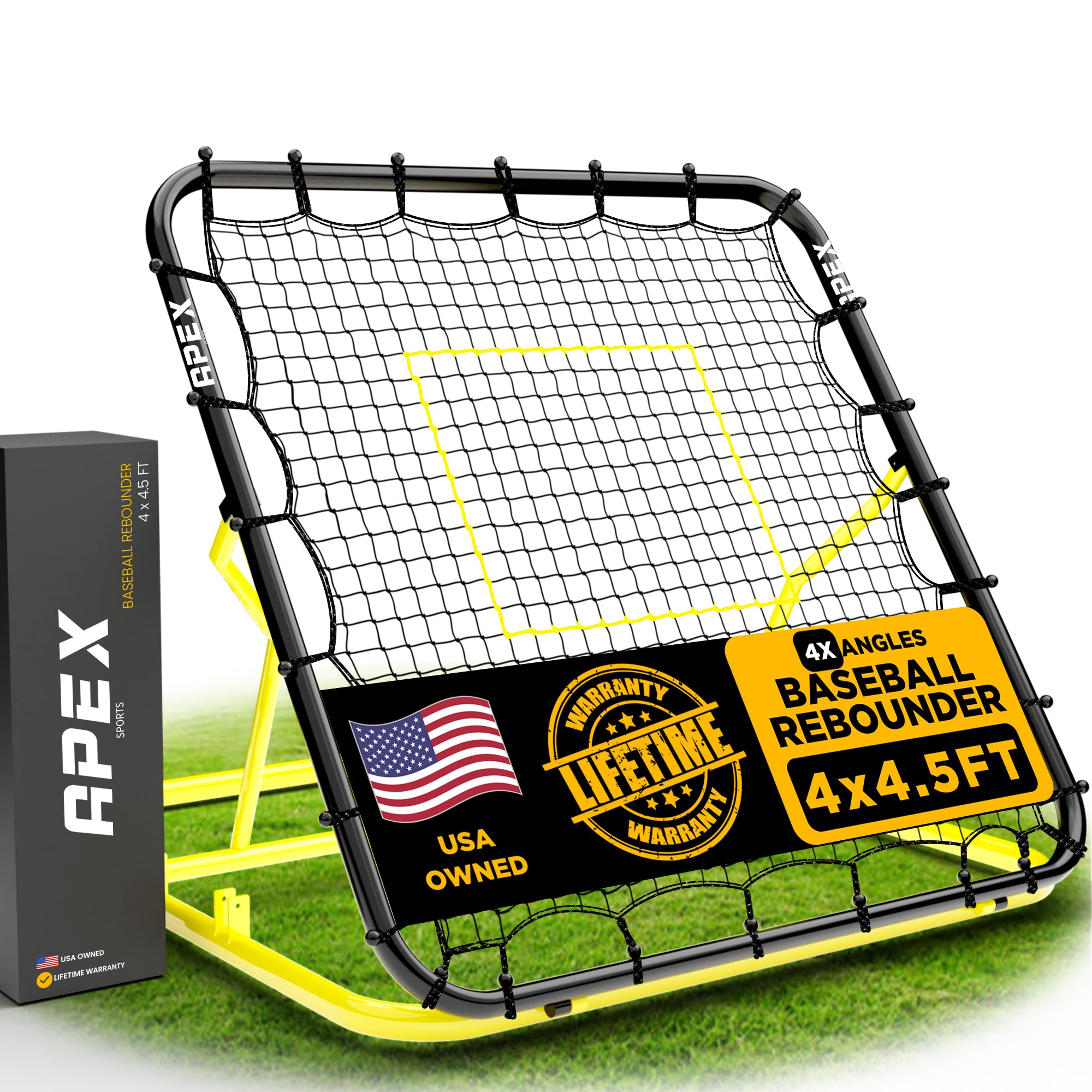 澳洲红人运动俱乐部 Apex Sports Adjustable Baseball Rebounder Net 4.5x4 ft